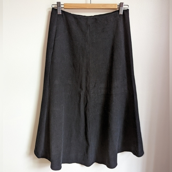 James PERSE Black High Low Lyocell Minimalist Contemporary Midi Skirt 2 / Medium - Picture 9 of 9